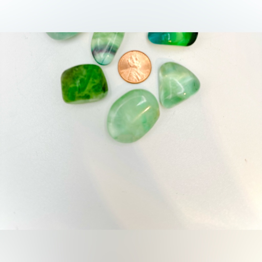 Rainbow Fluorite with Green Tones - Tumbled Pocket Stone  - 1 Per Order - Picture 2 of 2